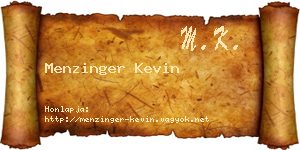 Menzinger Kevin névjegykártya